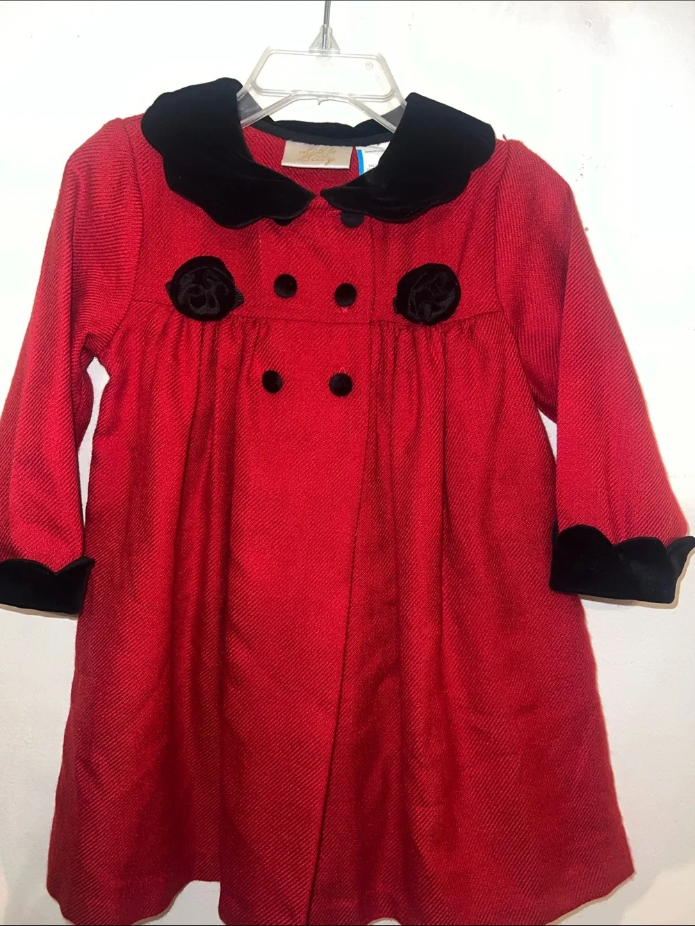 Vintage -style Holiday Red Dress Coat By Little Billy